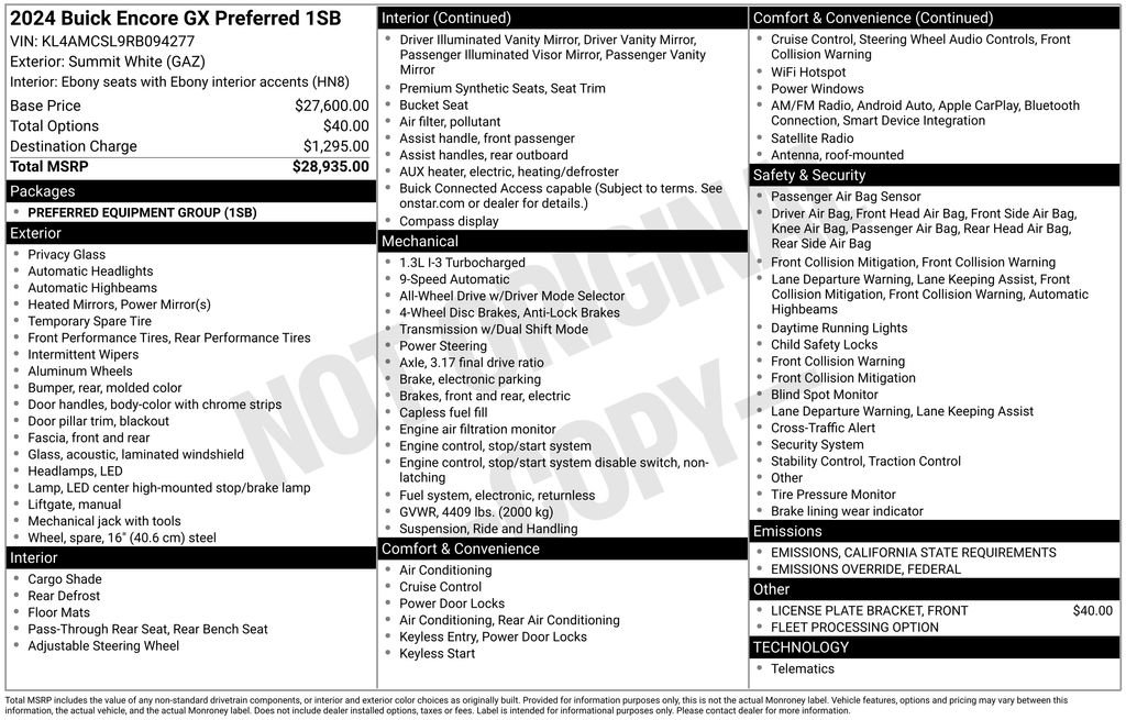 Used 2024 Buick Encore GX Preferred image 41