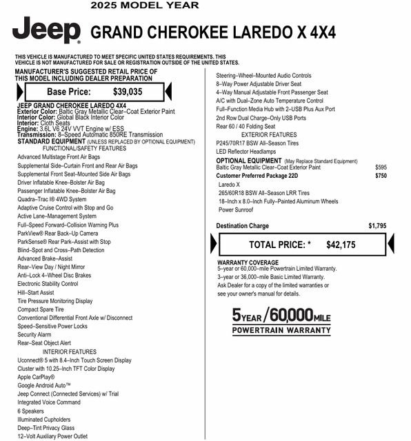 Used 2025 Jeep Grand Cherokee Laredo X image 4