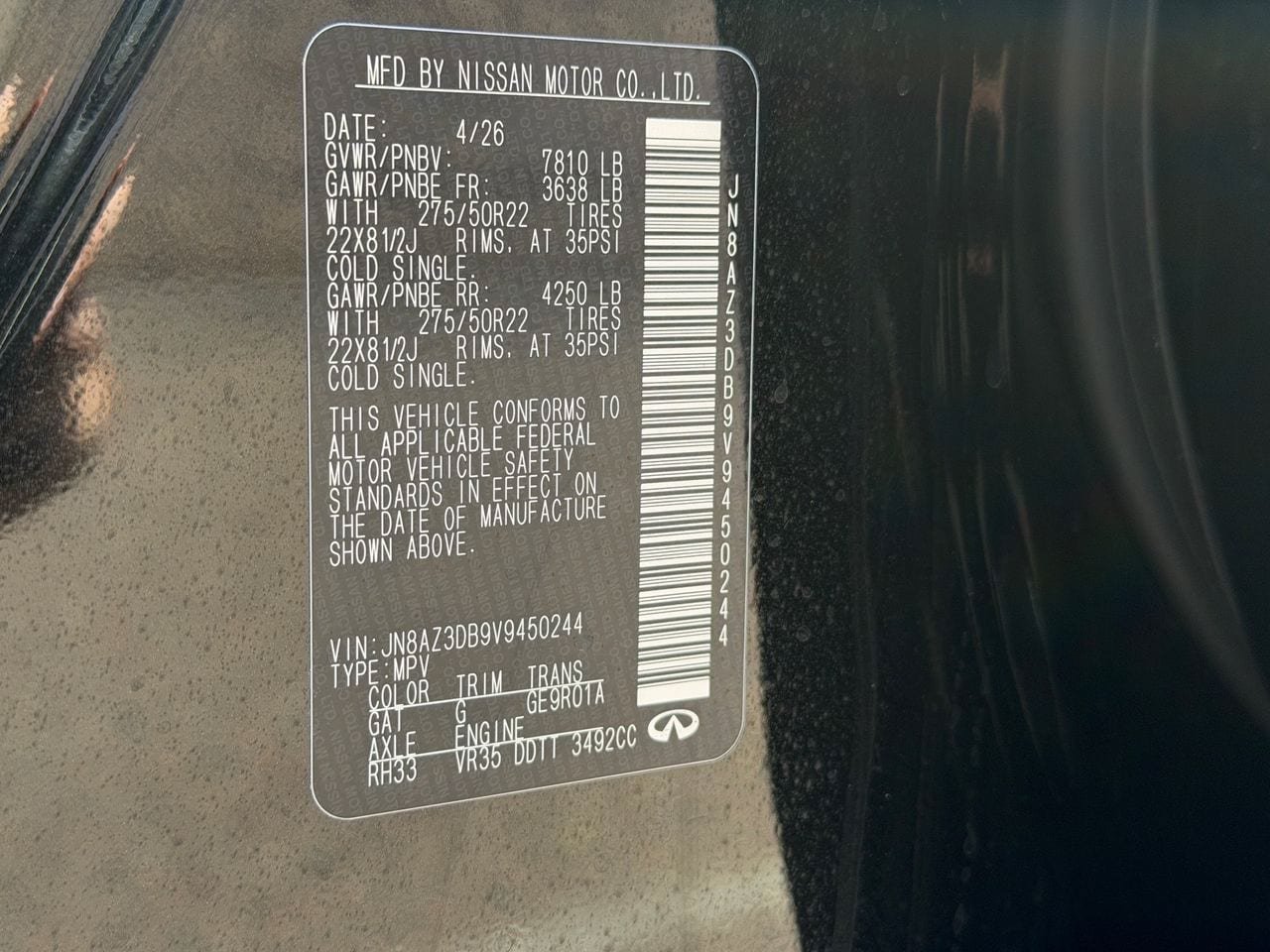 New 2027 INFINITI QX80 Sensory AWD/4WD image 28