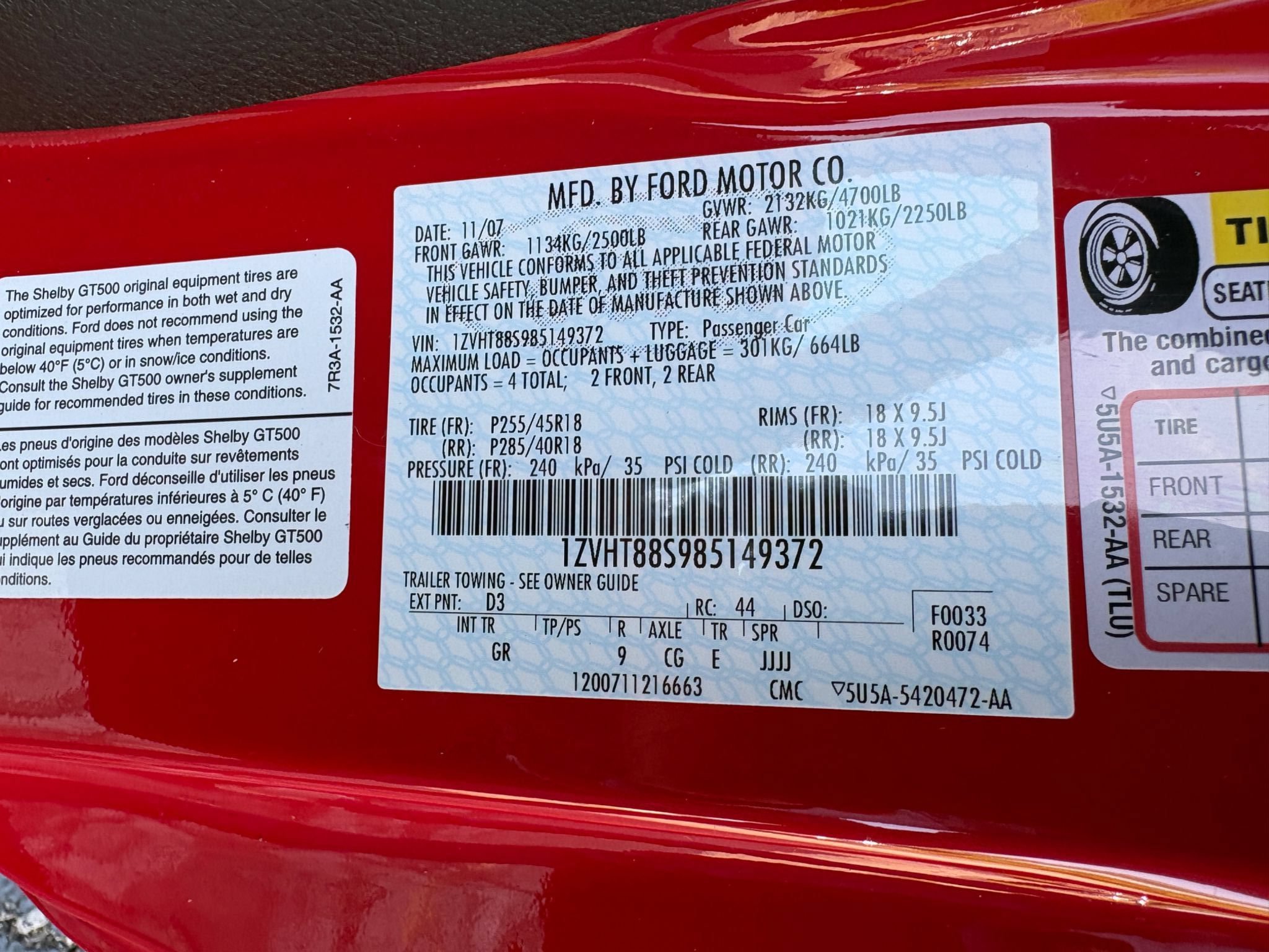 Used 2008 Ford Mustang Shelby GT500 RWD image 84