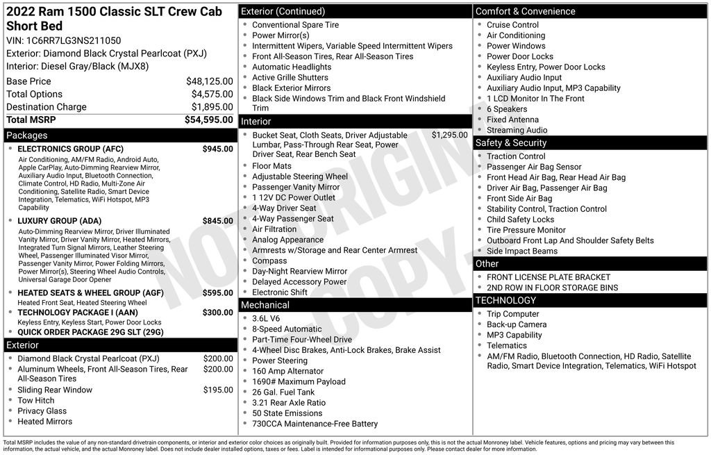 Used 2022 RAM 1500 Classic SLT w/ Electronics Group AWD/4WD image 6