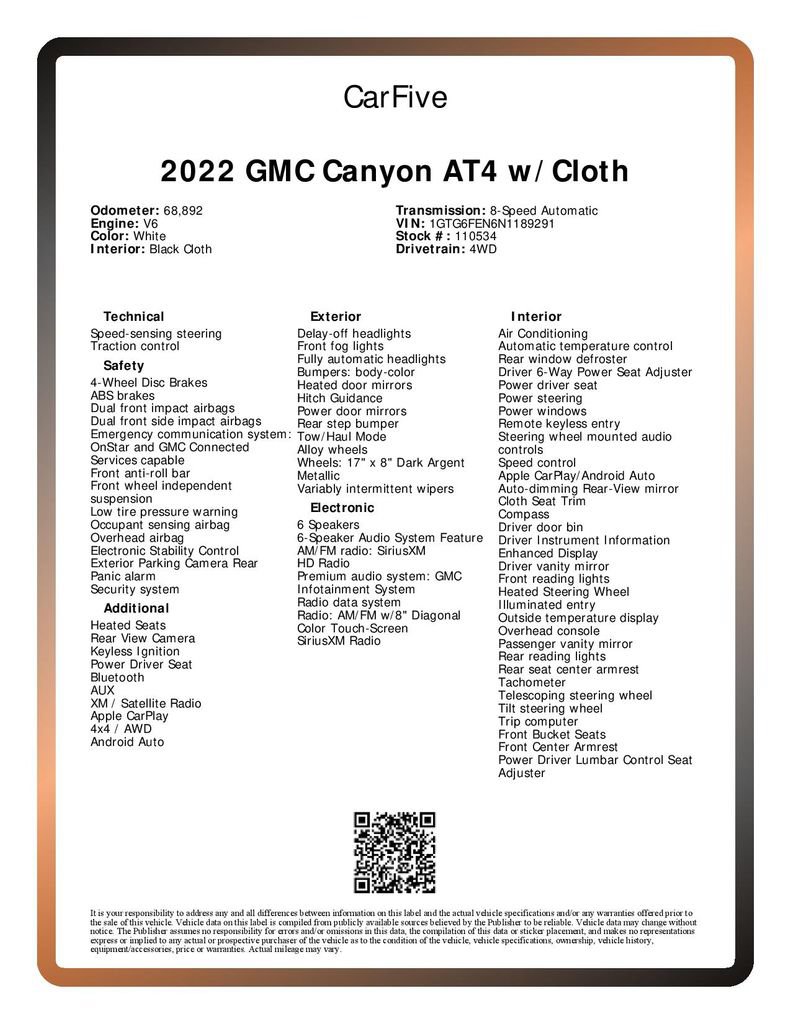 Used 2022 GMC Canyon AT4 AWD/4WD image 30