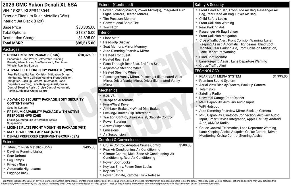 Used 2023 GMC Yukon XL Denali w/ Denali Reserve Package AWD/4WD image 7