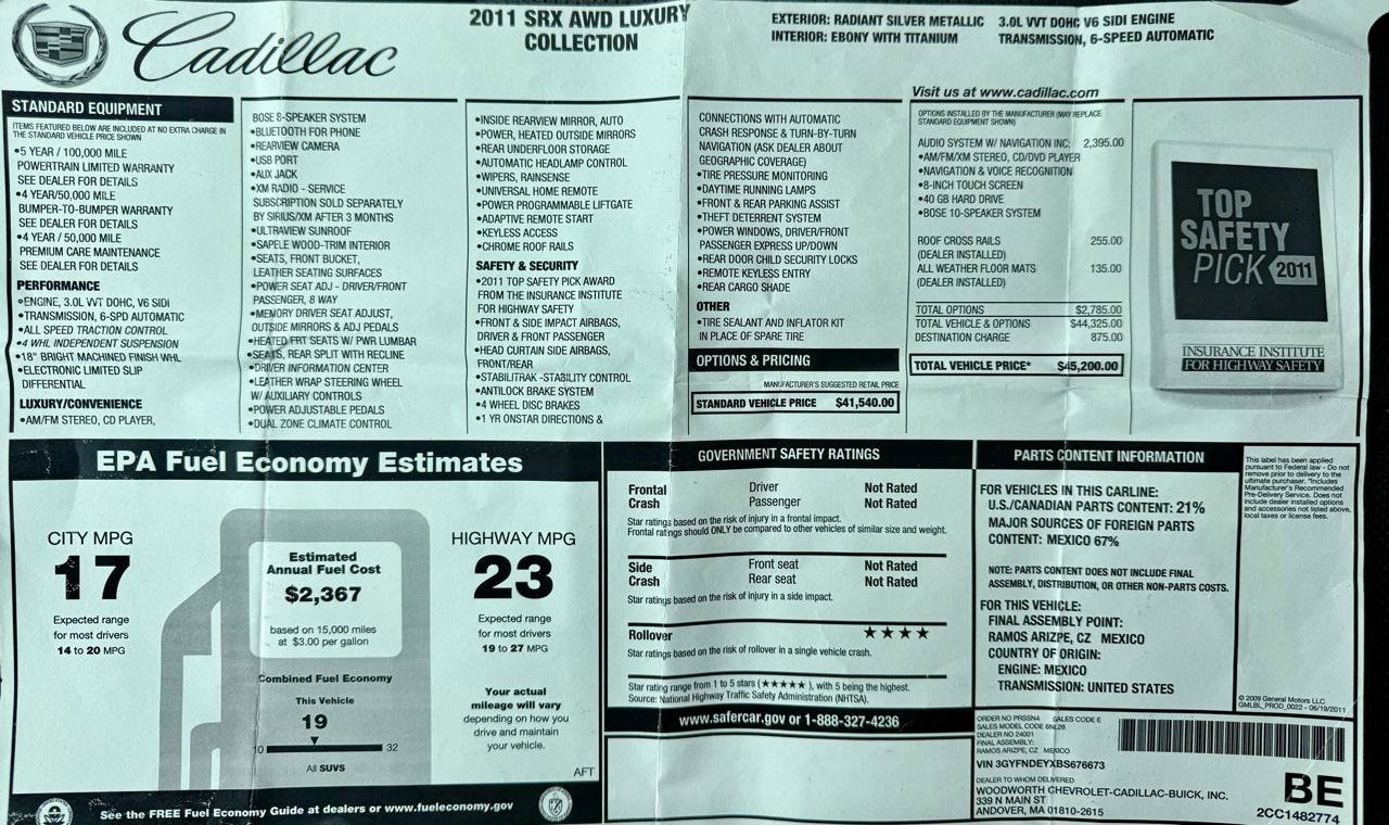 Used 2011 Cadillac SRX Luxury image 38