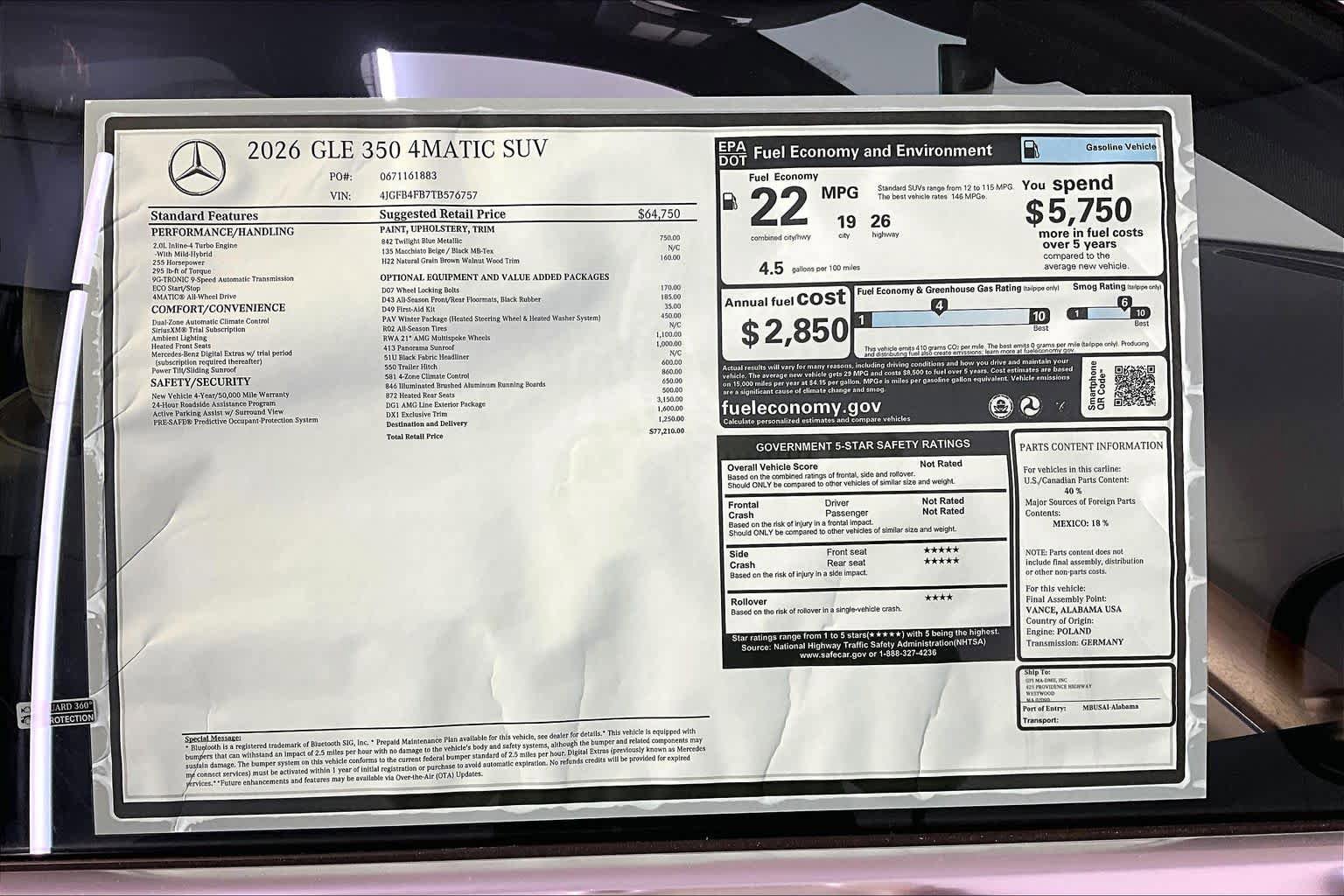 New 2026 Mercedes-Benz GLE 350 4MATIC image 18