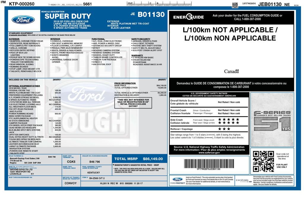 Used 2018 Ford F250 Lariat w/ Lariat Ultimate Package image 2