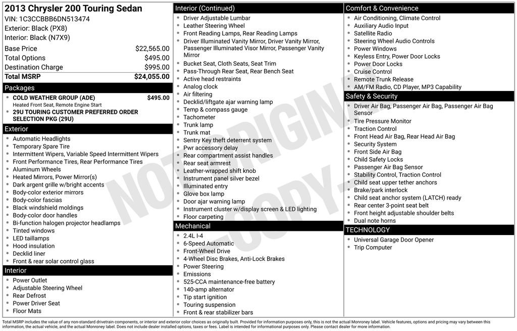 Used 2013 Chrysler 200 Touring w/ Cold Weather Group image 29