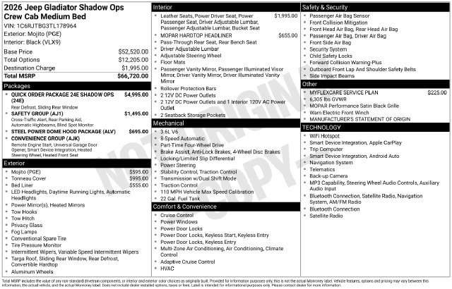 New 2026 Jeep Gladiator Rubicon AWD/4WD image 19