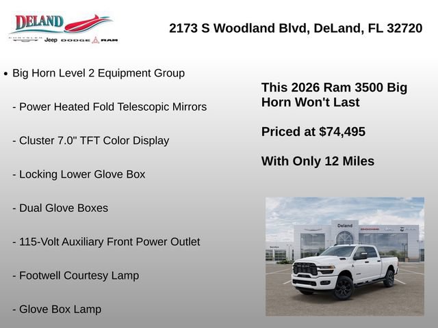 New 2026 RAM 3500 Big Horn AWD/4WD image 12