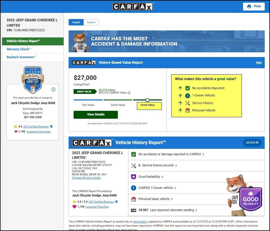 Used 2022 Jeep Grand Cherokee L Limited image 12