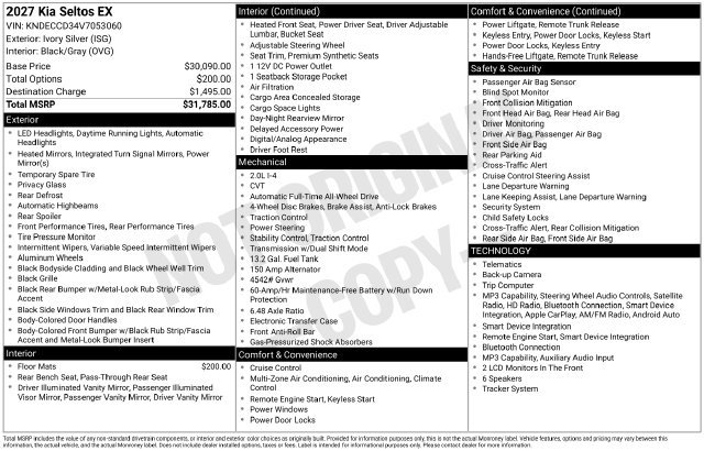 New 2027 Kia Seltos EX AWD/4WD image 31