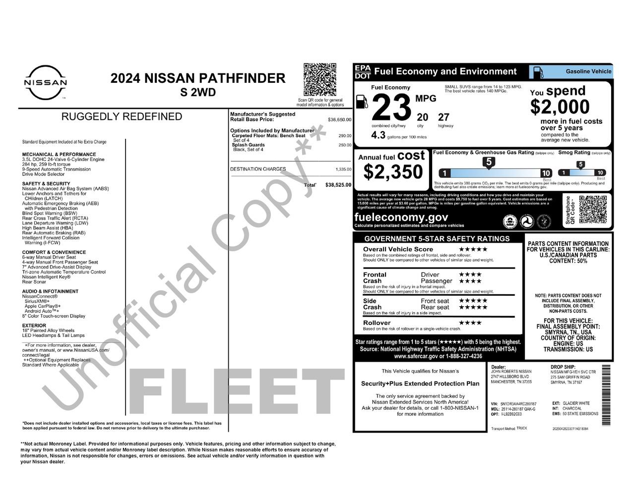 Certified 2024 Nissan Pathfinder S FWD image 33