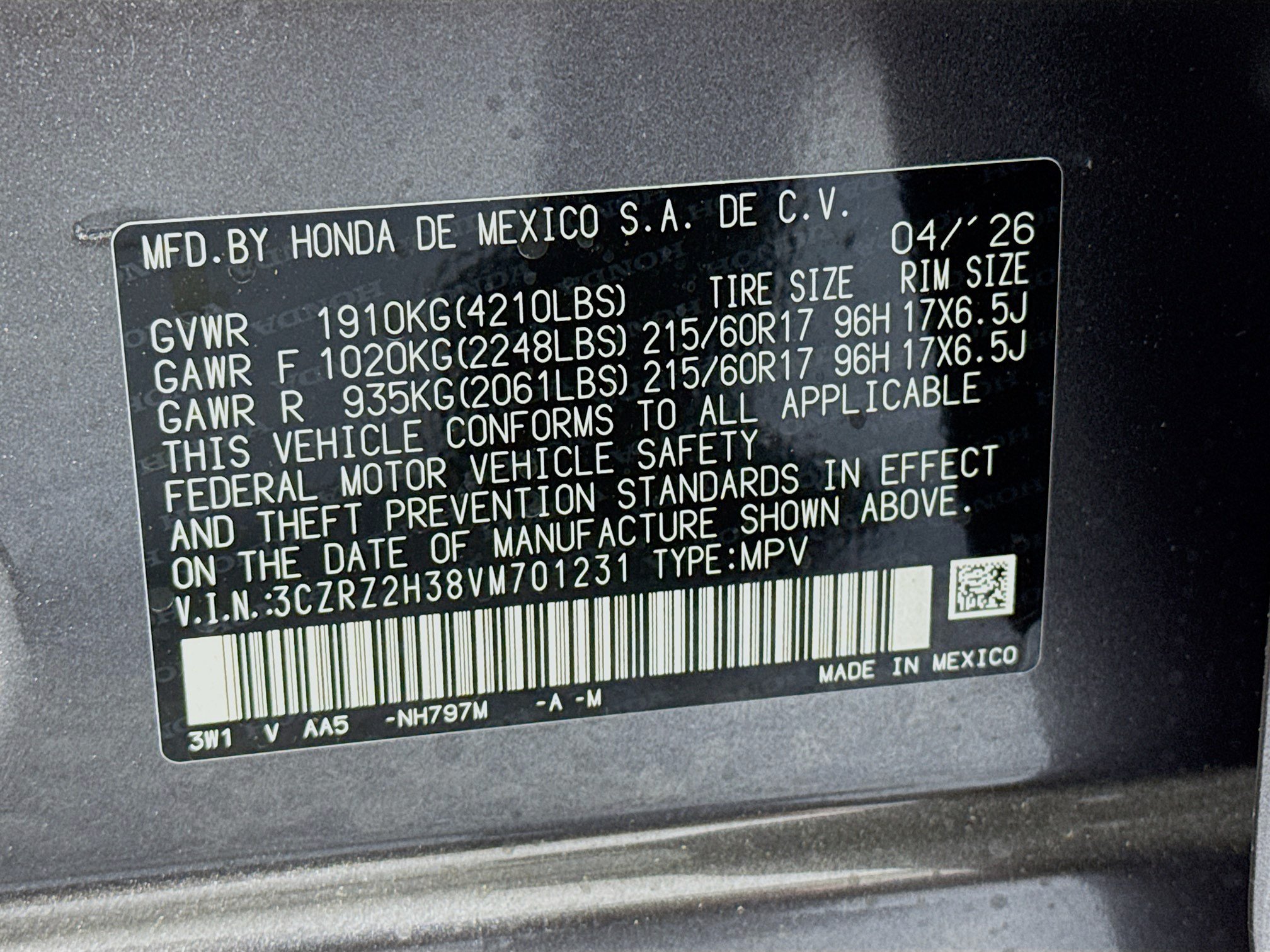 New 2027 Honda HR-V LX image 29
