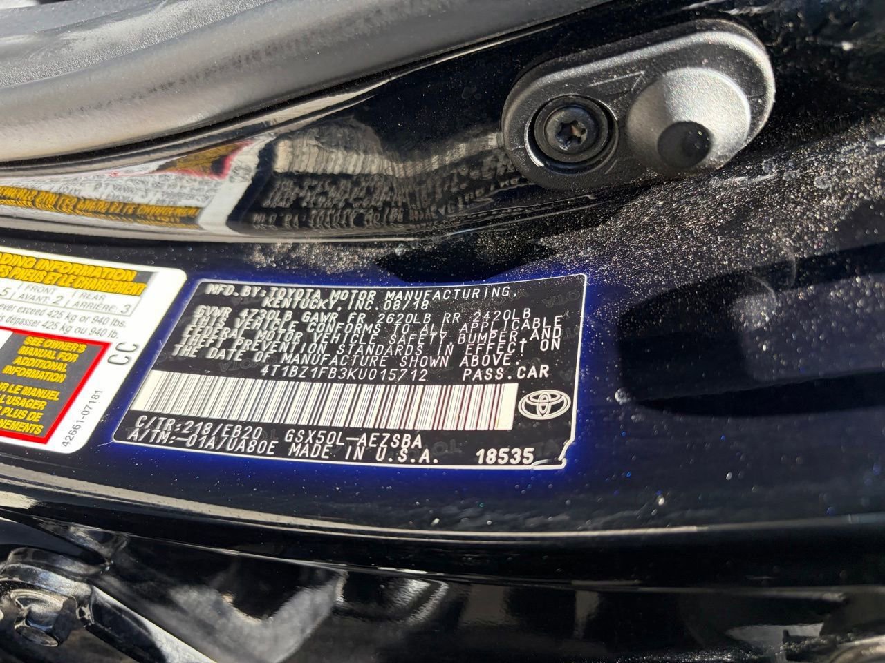 Used 2019 Toyota Avalon Touring w/ Advanced Safety Package FWD image 12