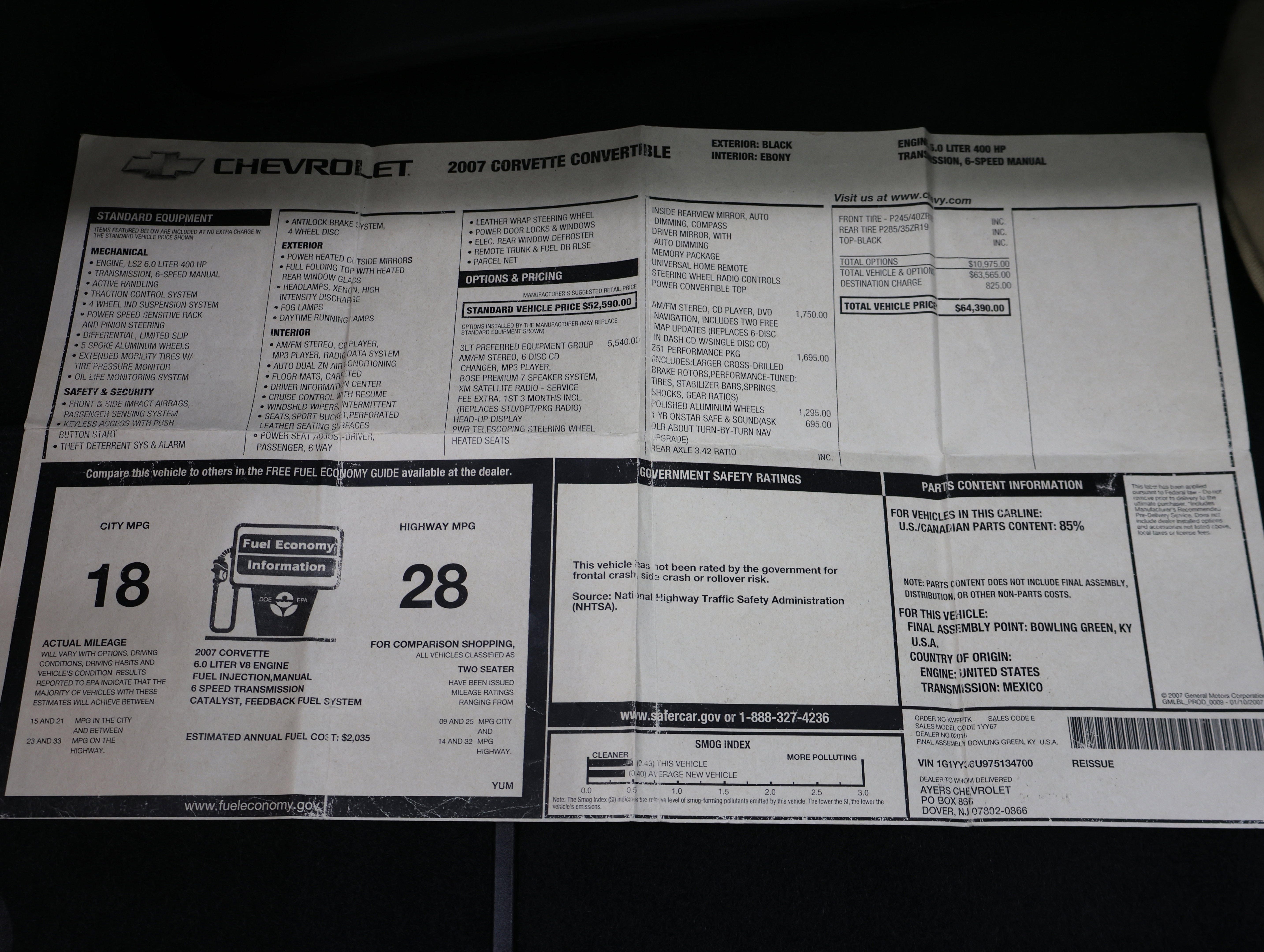 Used 2007 Chevrolet Corvette Convertible w/ Preferred Equipment Group image 23