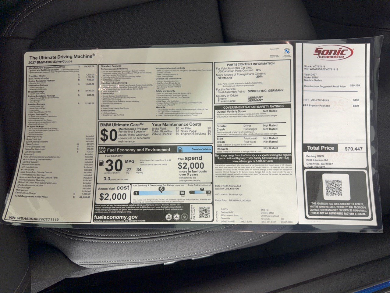 New 2027 BMW 430i Coupe w/ M Sport Package AWD/4WD image 31