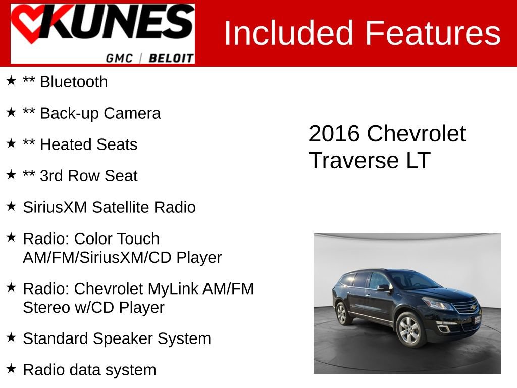 Used 2016 Chevrolet Traverse LT w/ Style and Technology Package AWD/4WD image 2
