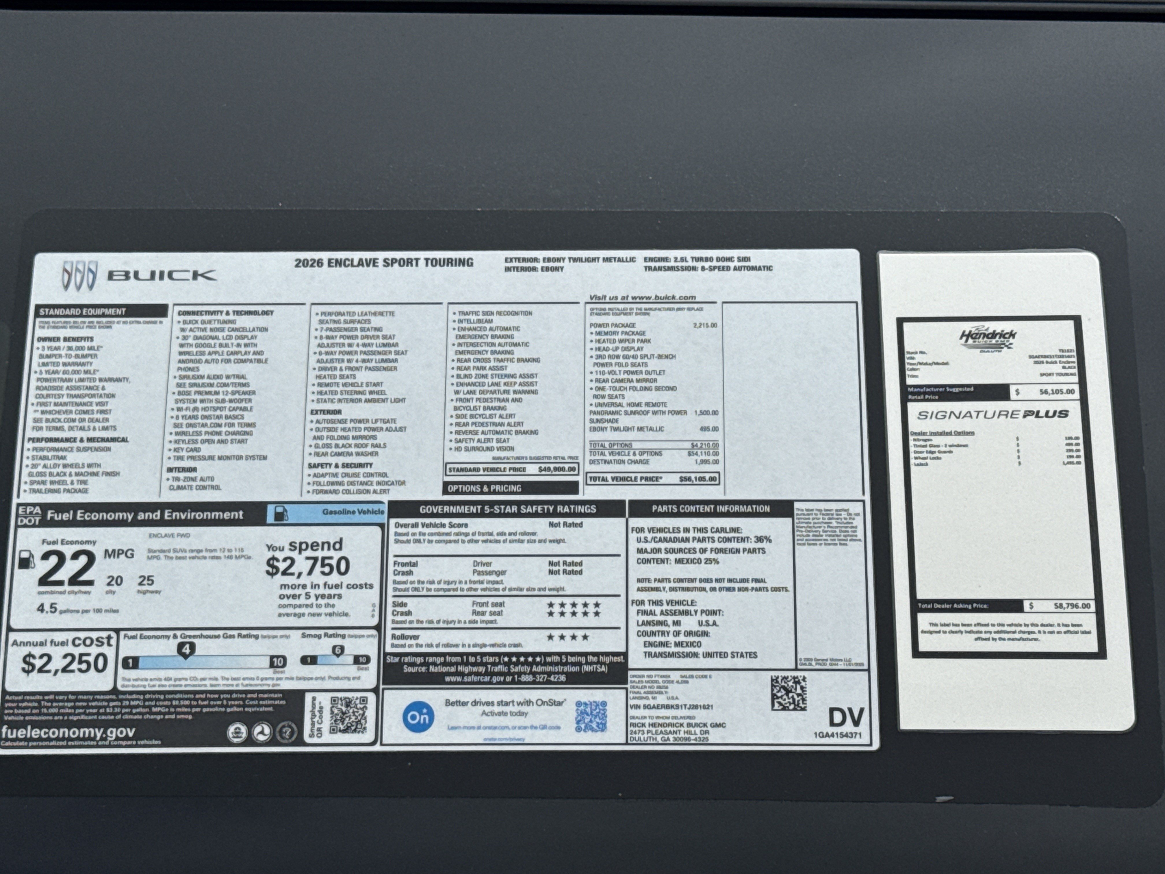 New 2026 Buick Enclave Sport Touring w/ Power Package FWD image 40