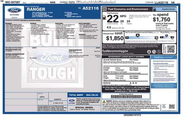 Used 2020 Ford Ranger XL AWD/4WD image 10