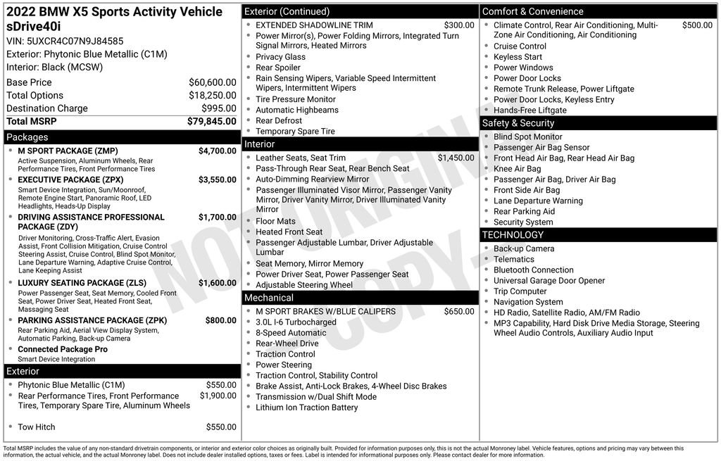 Used 2022 BMW X5 sDrive40i w/ M Sport Package RWD image 26