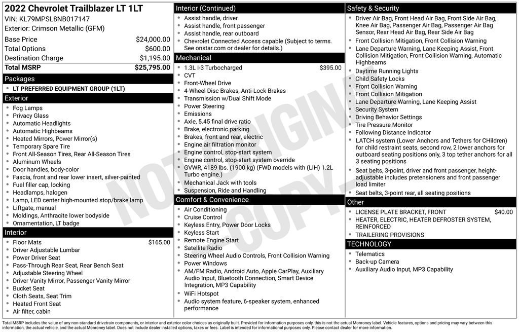 Certified 2022 Chevrolet TrailBlazer LT FWD image 4