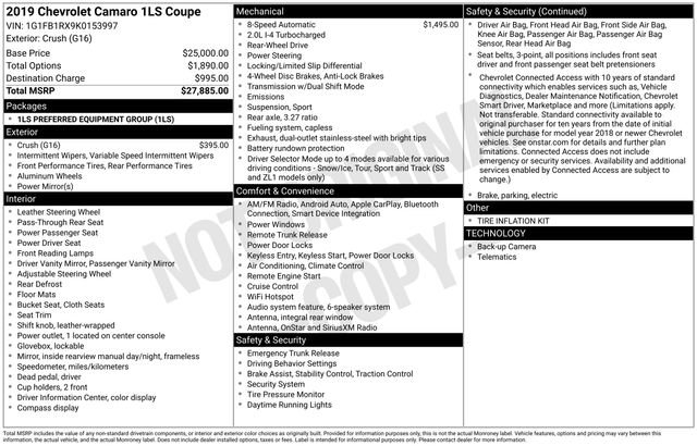 Used 2019 Chevrolet Camaro LS image 37