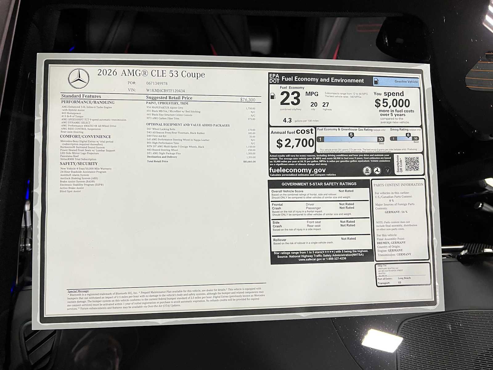 New 2026 Mercedes-Benz CLE 53 AMG 4MATIC Coupe image 39