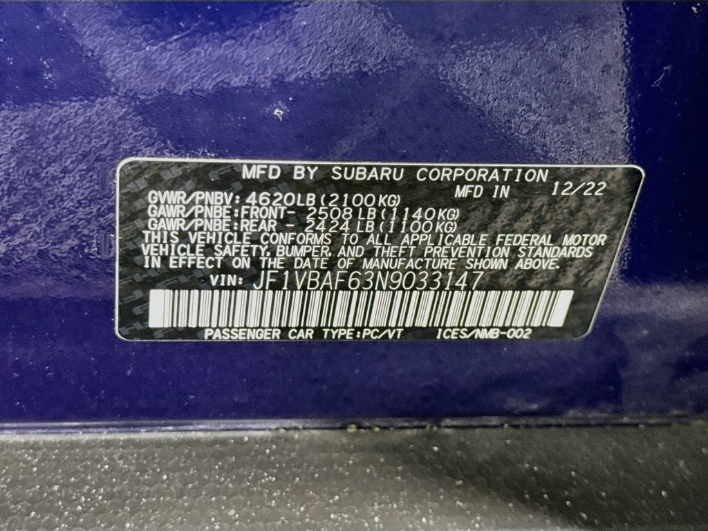 Certified 2022 Subaru WRX Premium AWD/4WD image 37