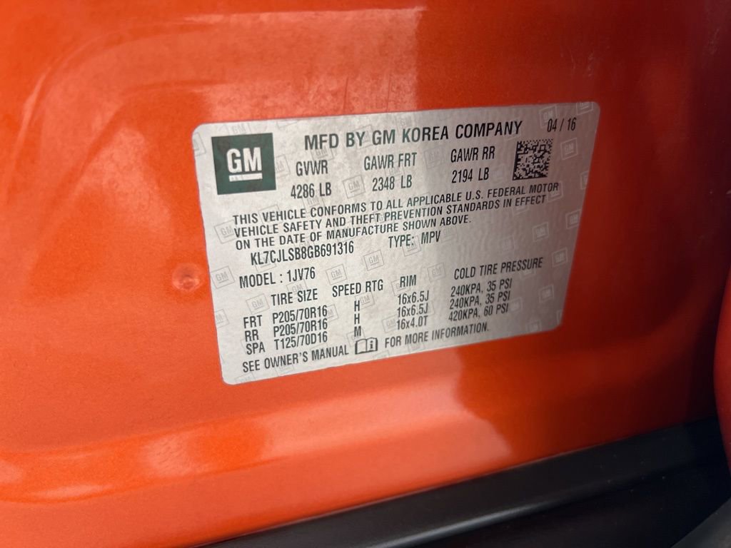 Used 2016 Chevrolet Trax LT w/ LT Sun and Sound Package image 31