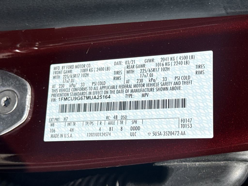 Used 2021 Ford Escape SE w/ Convenience Package AWD/4WD image 30