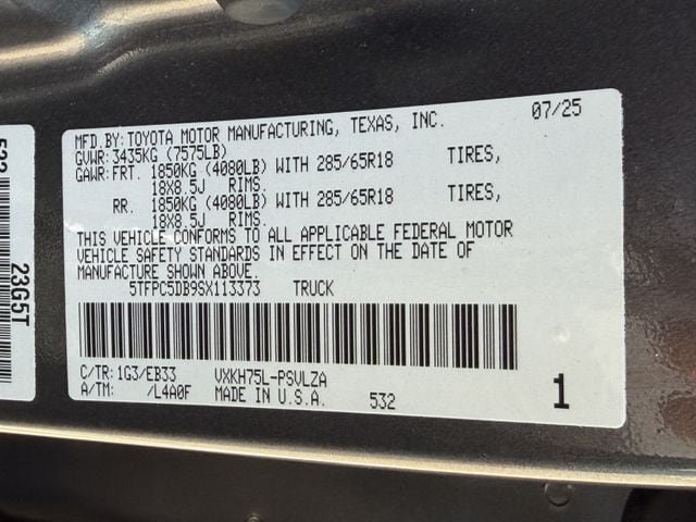 Used 2025 Toyota Tundra TRD Pro w/ TRD Performance Package (GST) AWD/4WD image 29