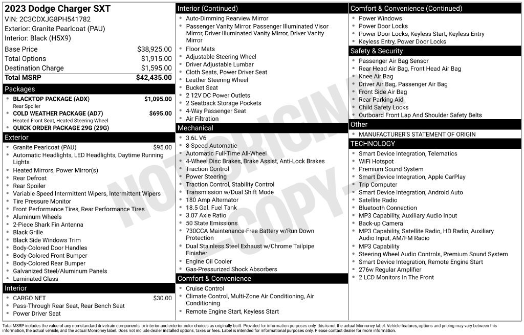 Certified 2023 Dodge Charger SXT w/ Blacktop Package AWD/4WD image 42