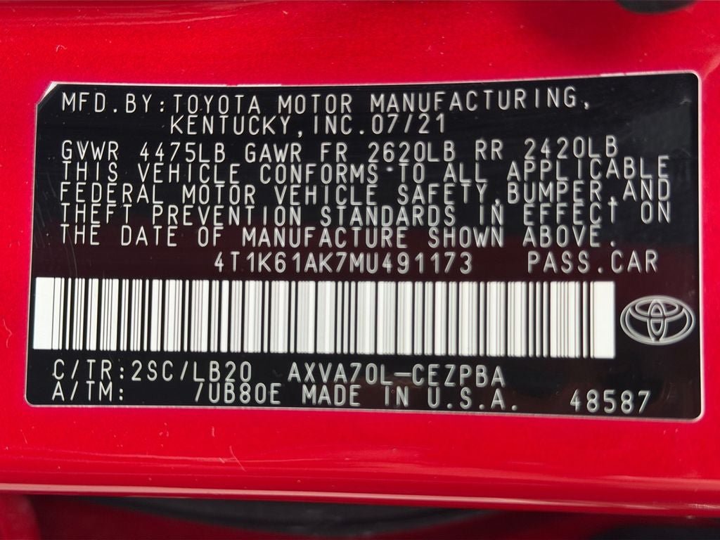 Used 2021 Toyota Camry XSE w/ Navigation Package FWD image 36