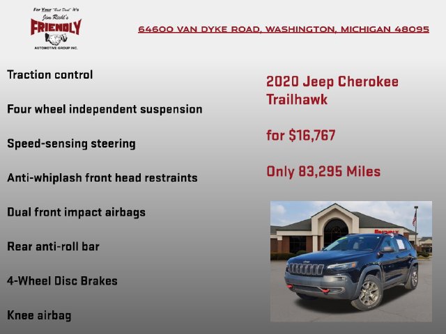 Used 2020 Jeep Cherokee Trailhawk w/ Cold Weather Group AWD/4WD image 20