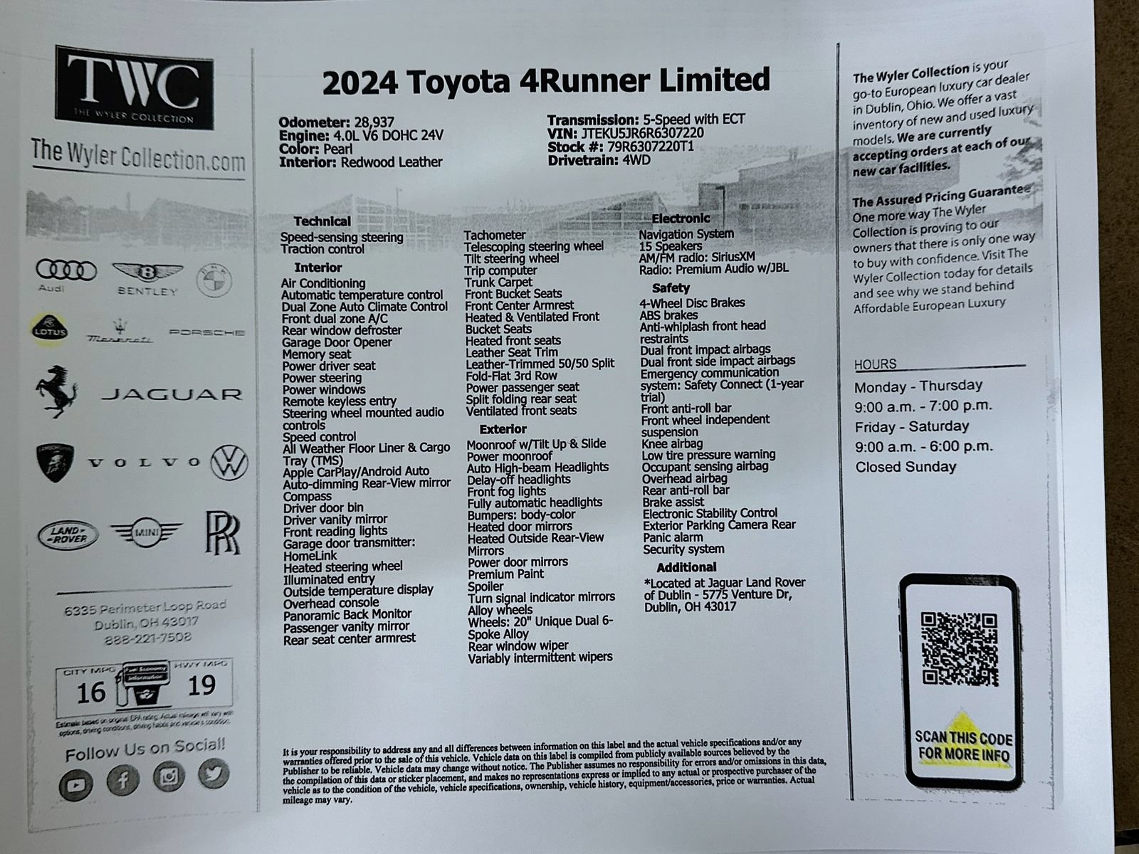 Used 2024 Toyota 4Runner Limited AWD/4WD image 45