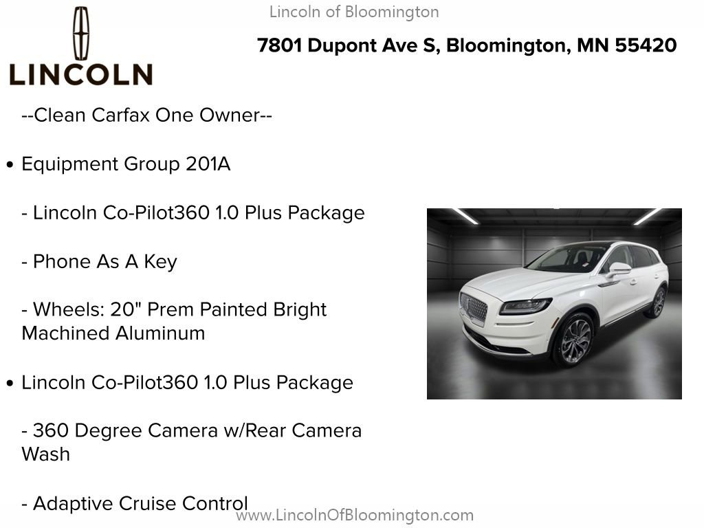 Certified 2022 Lincoln Nautilus Reserve w/ Equipment Group 201A image 6