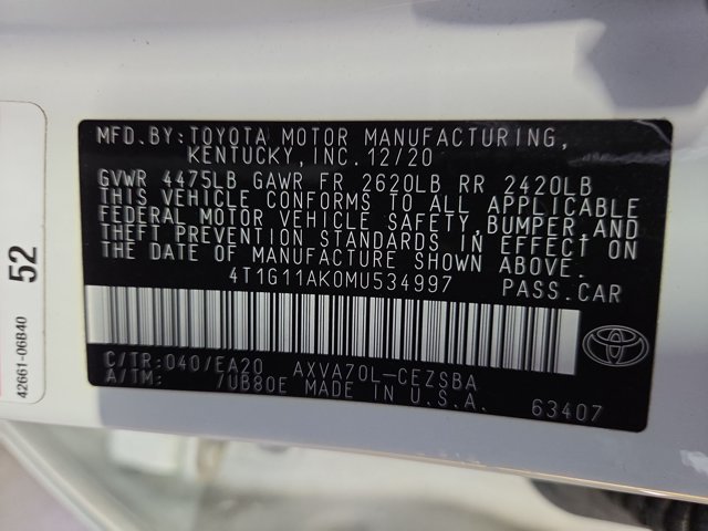 Used 2021 Toyota Camry SE w/ Carpet Mat Package (TMS) FWD image 22