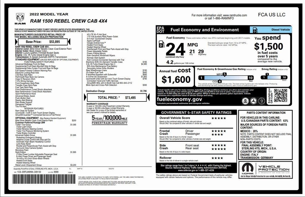Used 2022 RAM 1500 Rebel w/ Rebel Level 2 Equipment Group image 4