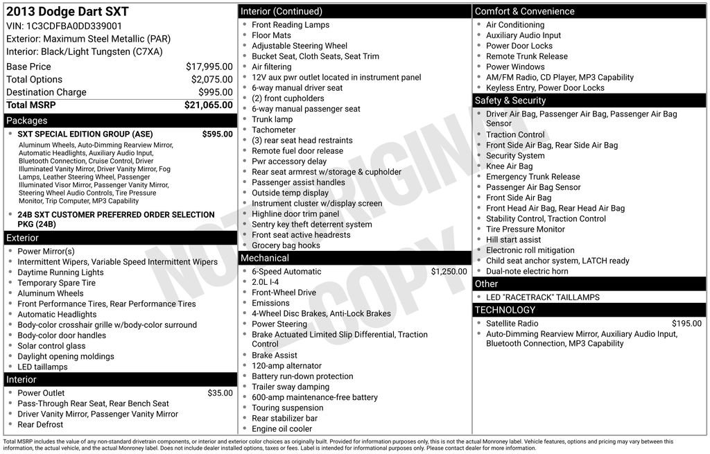 Used 2013 Dodge Dart SXT w/ SXT Special Edition Group FWD image 16