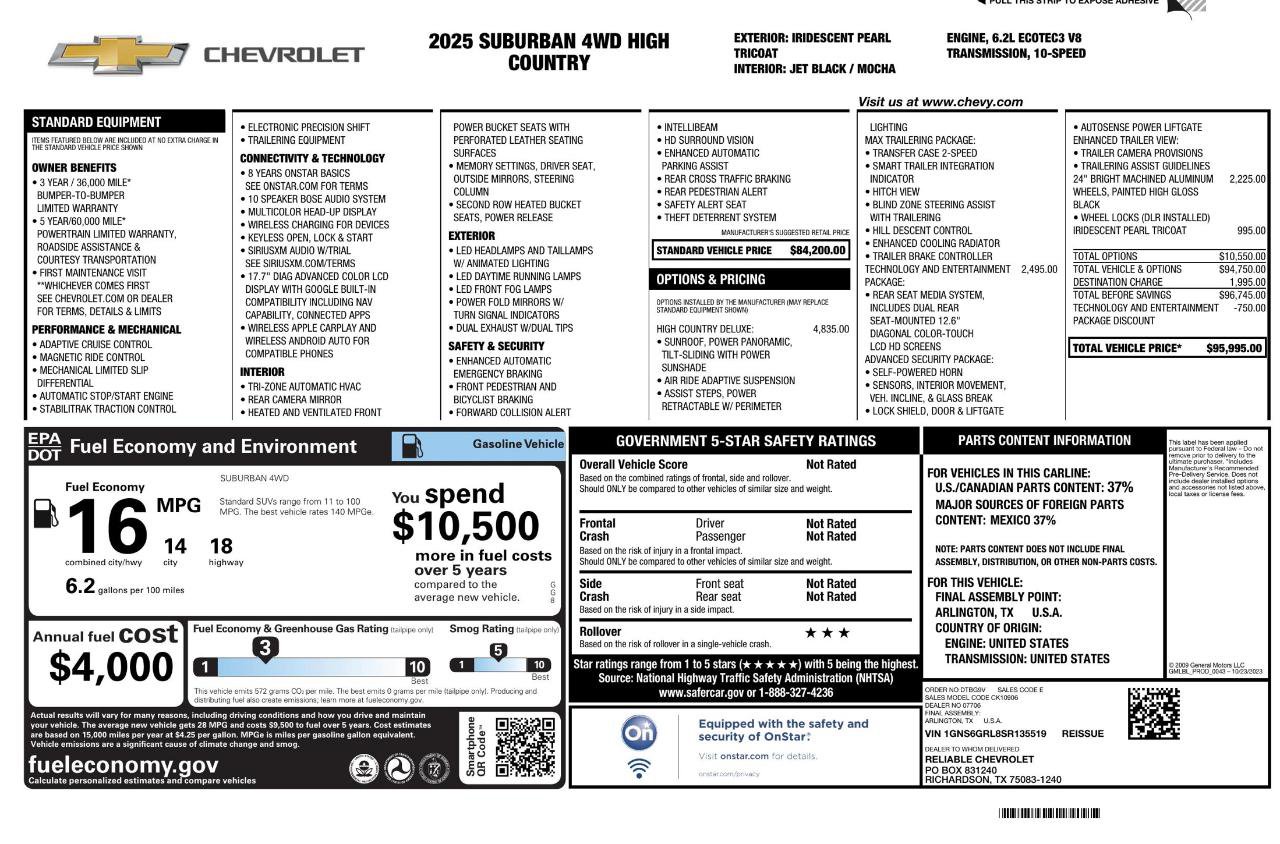 Used 2025 Chevrolet Suburban High Country image 9