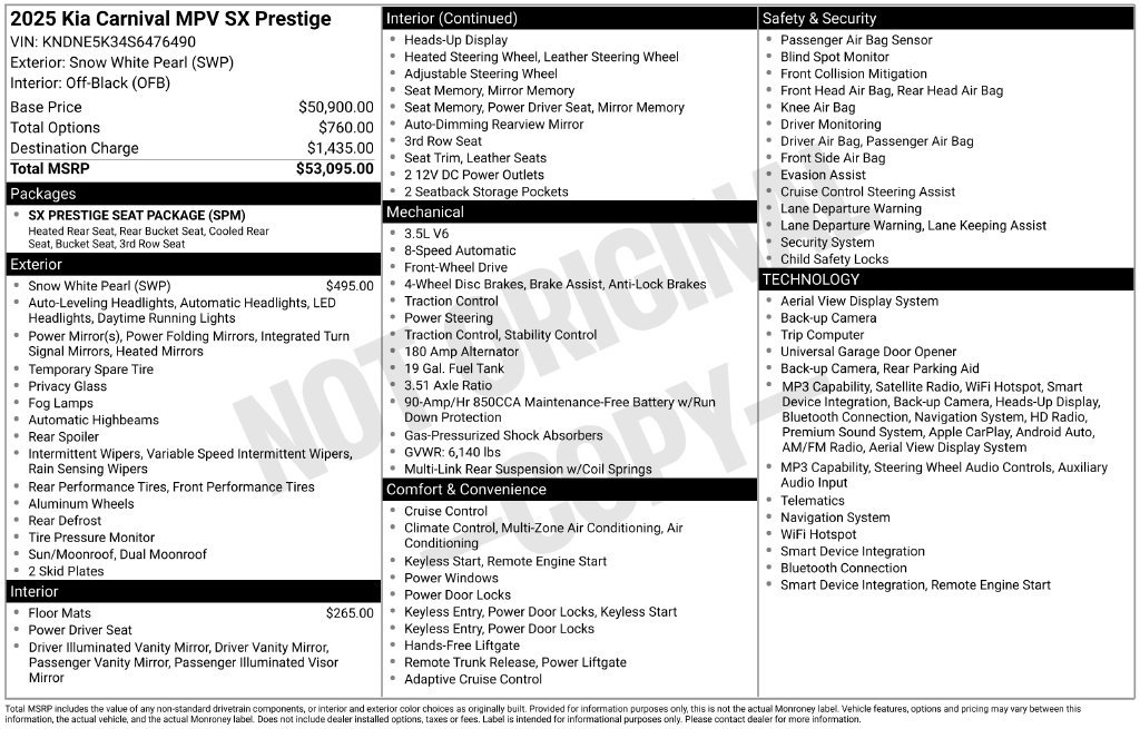 Used 2025 Kia Carnival SX Prestige FWD image 13