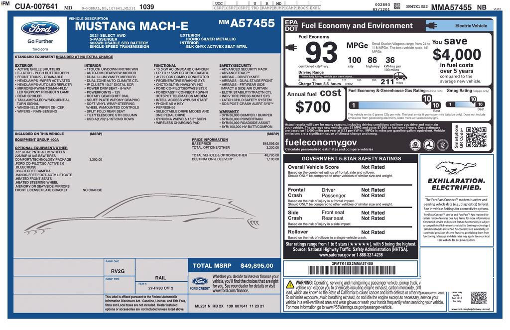 Used 2021 Ford Mustang Mach-E Select w/ Comfort/Technology Package AWD/4WD image 14