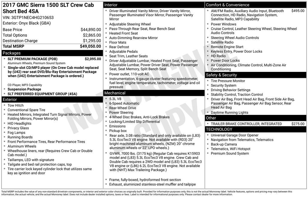 Used 2017 GMC Sierra 1500 SLT w/ SLT Premium Package image 6