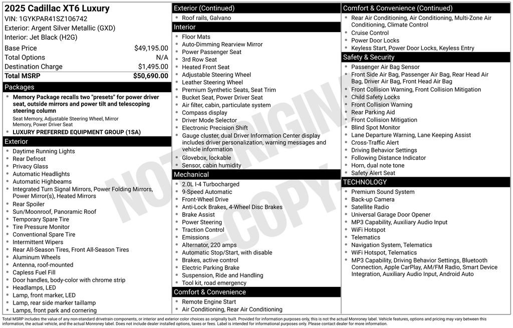 Certified 2025 Cadillac XT6 Luxury FWD image 4