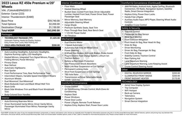 Used 2023 Lexus RZ 450e Premium w/ Technology Package image 33