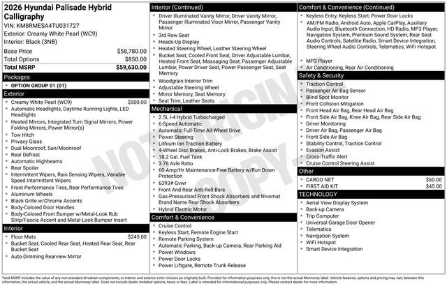 New 2026 Hyundai Palisade Calligraphy image 47