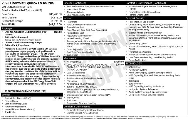 Used 2025 Chevrolet Equinox EV RS AWD/4WD image 3