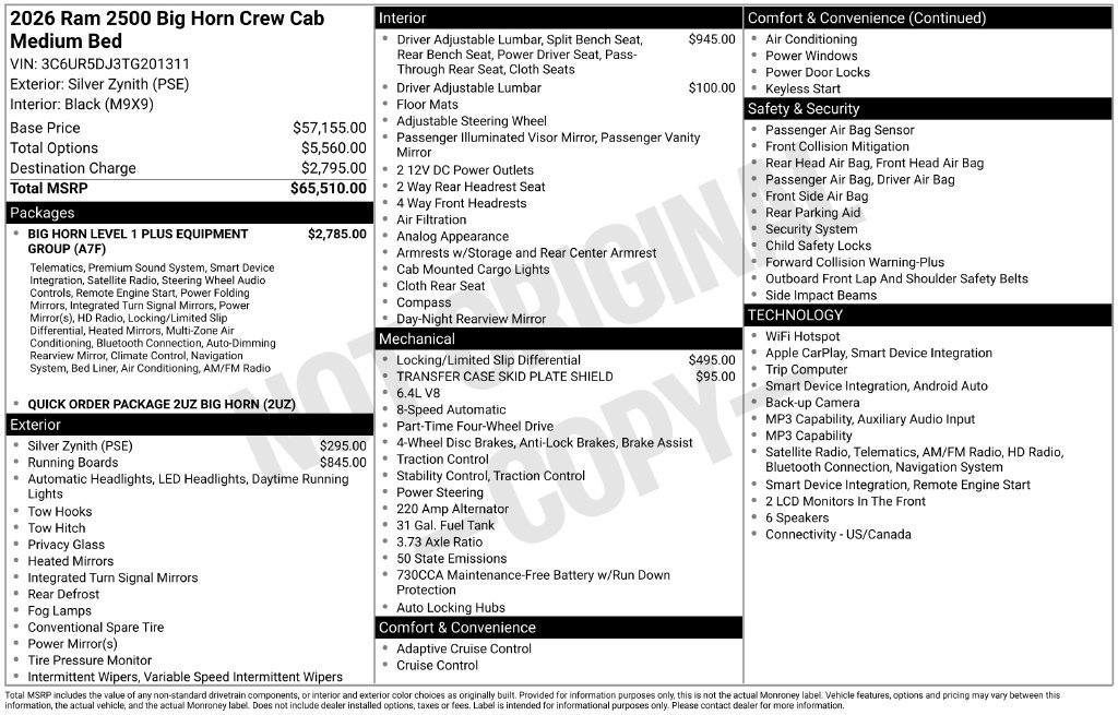 Used 2026 RAM 2500 Big Horn AWD/4WD image 5