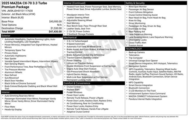 Certified 2025 MAZDA CX-70 3.3 Turbo w/ Premium Package AWD/4WD image 8