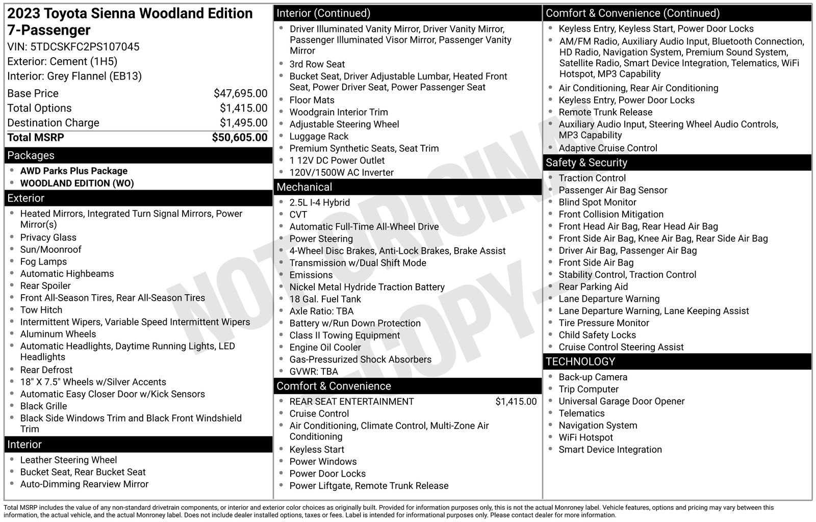 Used 2023 Toyota Sienna XLE Woodland Edition AWD/4WD image 8